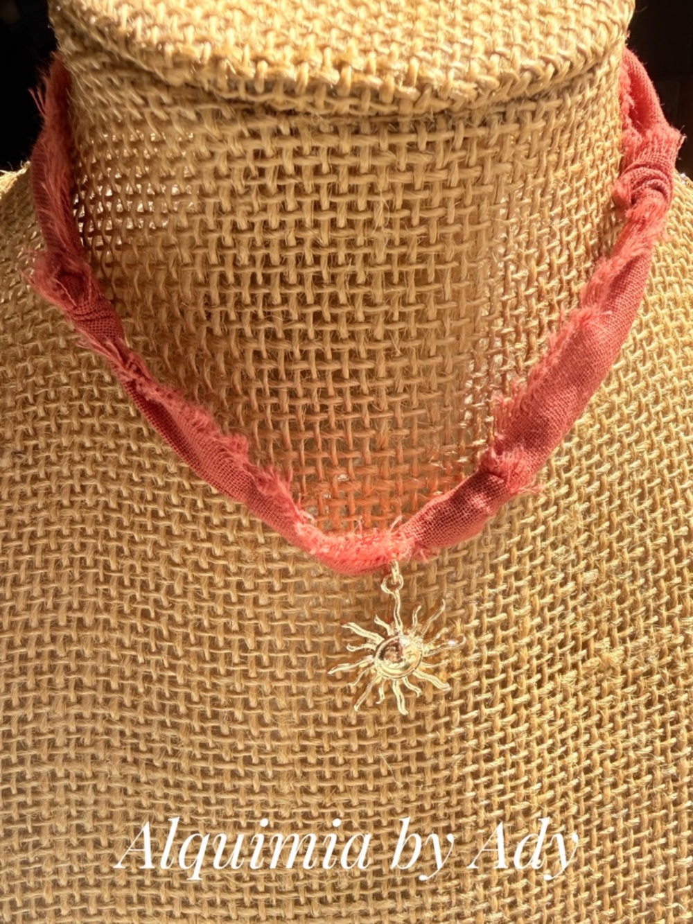 LINO+ Sunburst Pendant Necklace in Coral